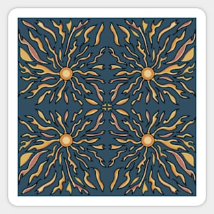 Symmetrical Colorful Suns Design Sticker